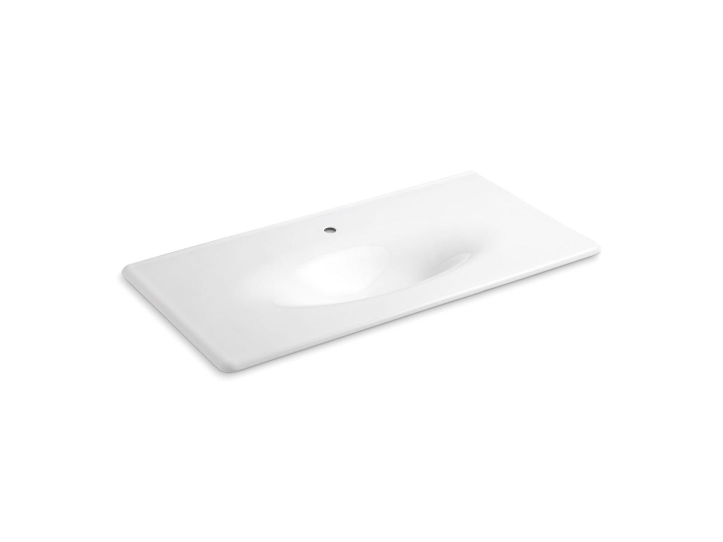 KOHLER K-3052-1-0 Iron/Impressions 43" Enameled Cast Iron Vanity Top With Integrated Oval Sink In White