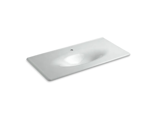 KOHLER K-3052-1-95 Iron/Impressions 43" Enameled Cast Iron Vanity Top With Integrated Oval Sink In Ice Grey