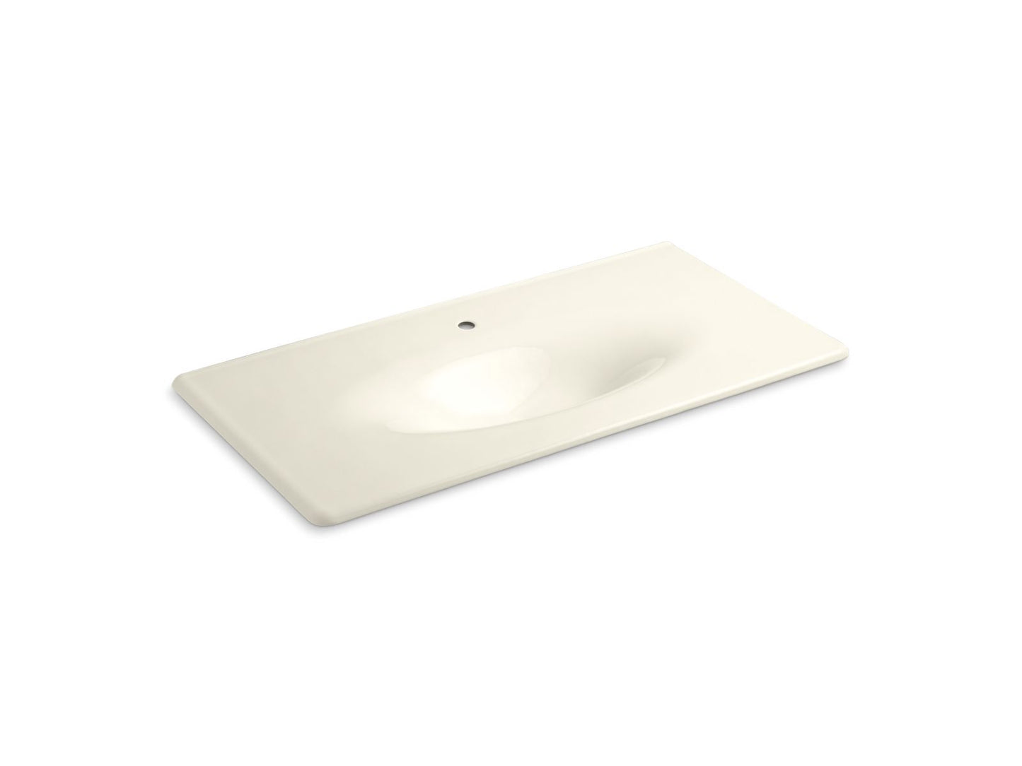 KOHLER K-3052-1-96 Iron/Impressions 43" Enameled Cast Iron Vanity Top With Integrated Oval Sink In Biscuit