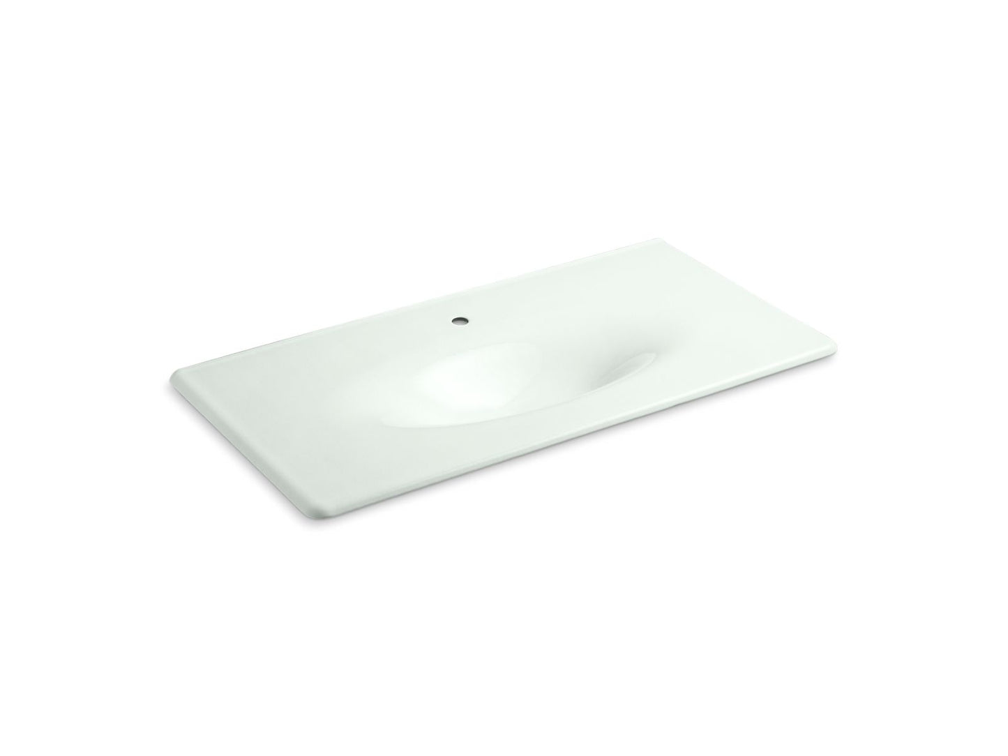 KOHLER K-3052-1-FF Iron/Impressions 43" Enameled Cast Iron Vanity Top With Integrated Oval Sink In Sea Salt