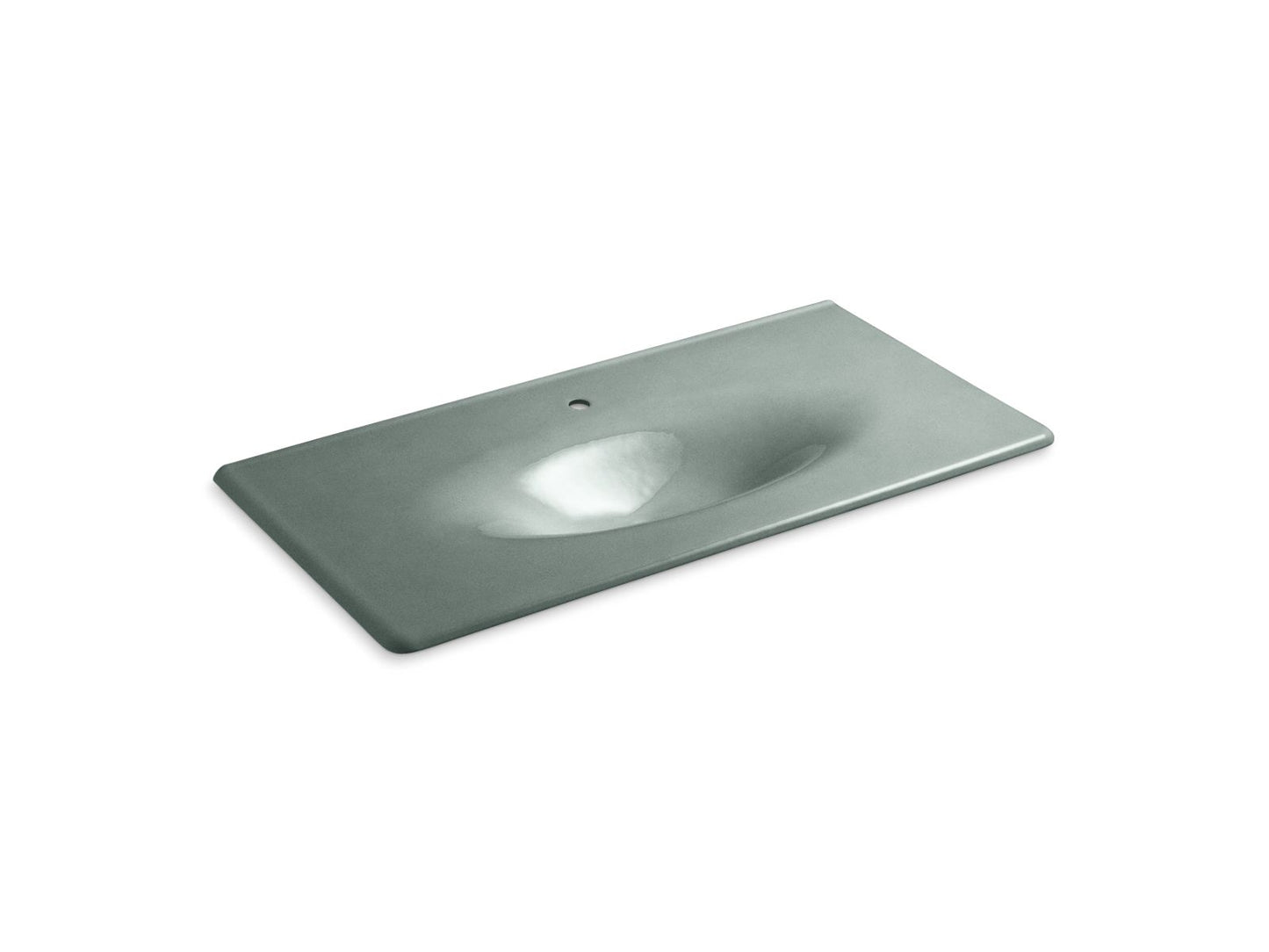 KOHLER K-3052-1-FT Iron/Impressions 43" Enameled Cast Iron Vanity Top With Integrated Oval Sink In Basalt