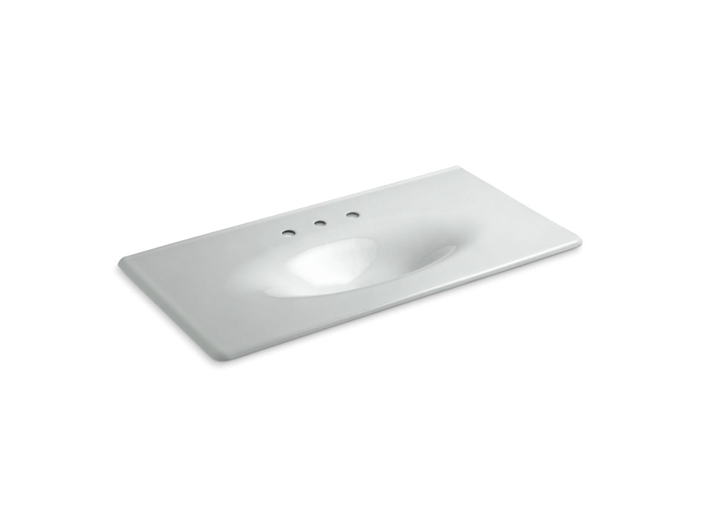 KOHLER K-3052-8-95 Iron/Impressions 43" Enameled Cast Iron Vanity Top With Integrated Oval Sink In Ice Grey