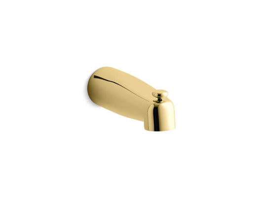 KOHLER K-15138-PB Coralais Wall-Mount Bath Spout With Diverter, 8" In Vibrant Polished Brass