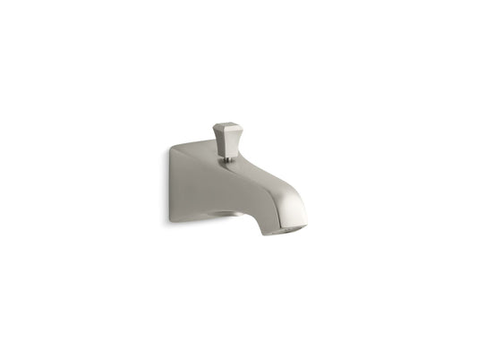 KOHLER K-496-V-BN Memoirs Stately Wall-Mount Bath Spout With Deco Design And Diverter In Vibrant Brushed Nickel