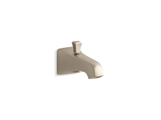 KOHLER K-496-V-BV Memoirs Stately Wall-Mount Bath Spout With Deco Design And Diverter In Vibrant Brushed Bronze