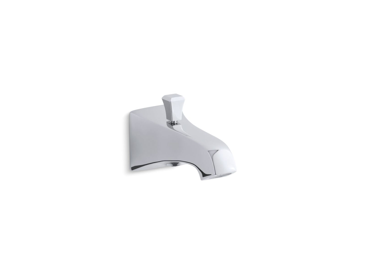 KOHLER K-496-V-CP Memoirs Stately Wall-Mount Bath Spout With Deco Design And Diverter In Polished Chrome