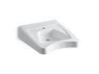 KOHLER K-12638-0 Morningside 20" X 27" Wall-Mount/Concealed Arm Carrier Wheelchair Bathroom Sink With Single Faucet Hole - White