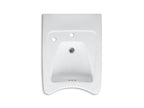KOHLER K-12638-L-0 Morningside 20" X 27" Wall-Mount/Concealed Arm Carrier Wheelchair Bathroom Sink With Single Faucet Hole And Left-Hand Soap Dispenser Hole - White