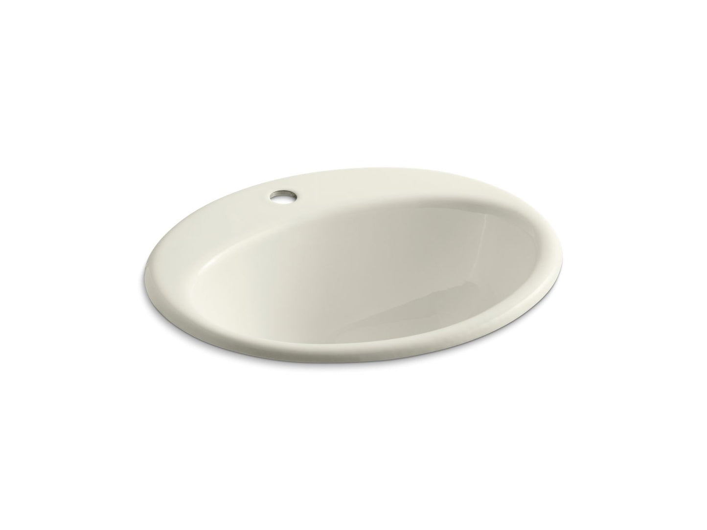 KOHLER K-2905-1-96 Farmington 19-1/4" Oval Drop-In Bathroom Sink In Biscuit