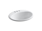 KOHLER K-2905-4-96 Farmington 19-1/4" Oval Drop-In Bathroom Sink - Biscuit