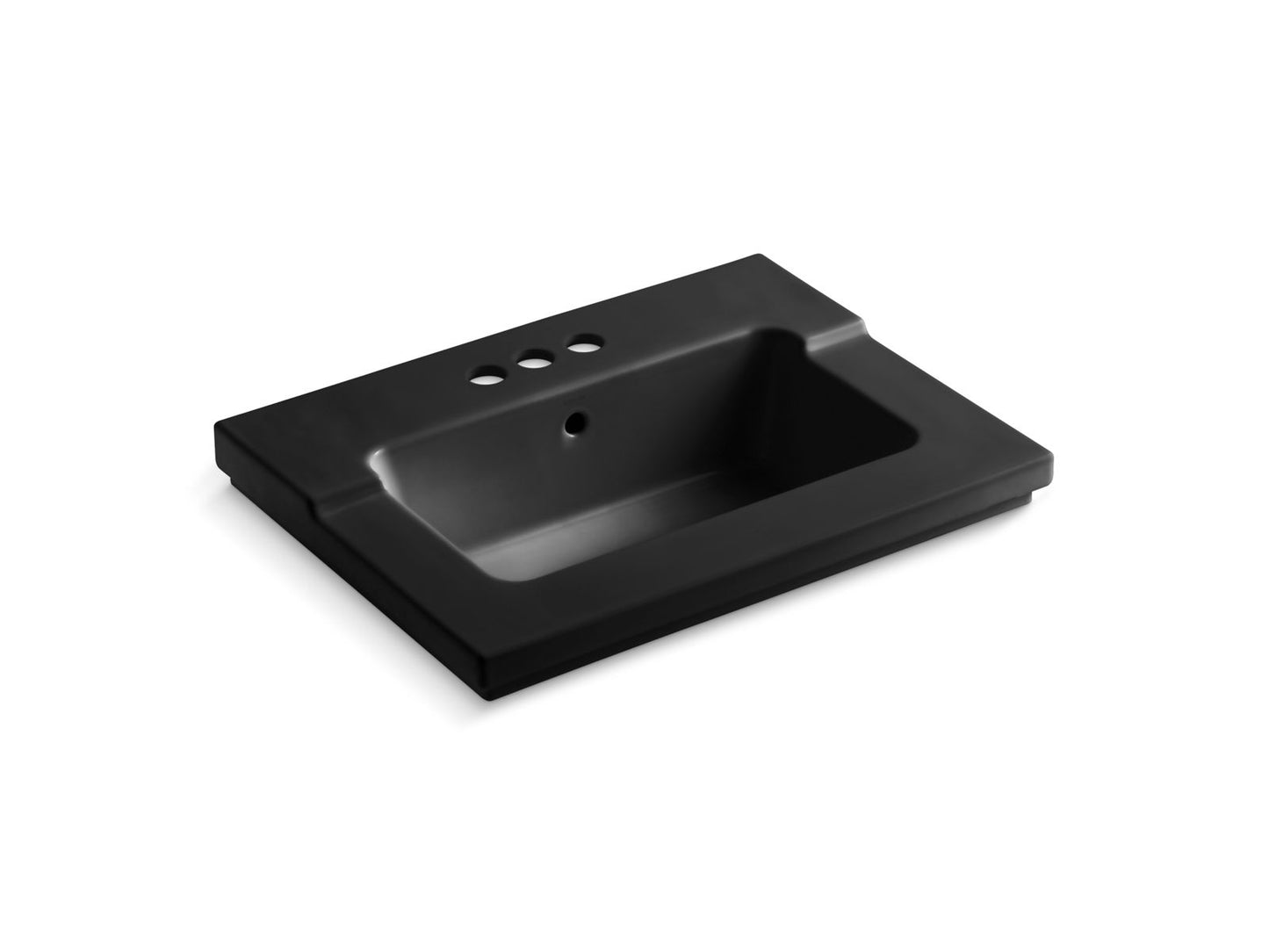 KOHLER K-2979-4-7 Tresham Vanity-Top Bathroom Sink With 4" Centerset Faucet Holes In Black Black