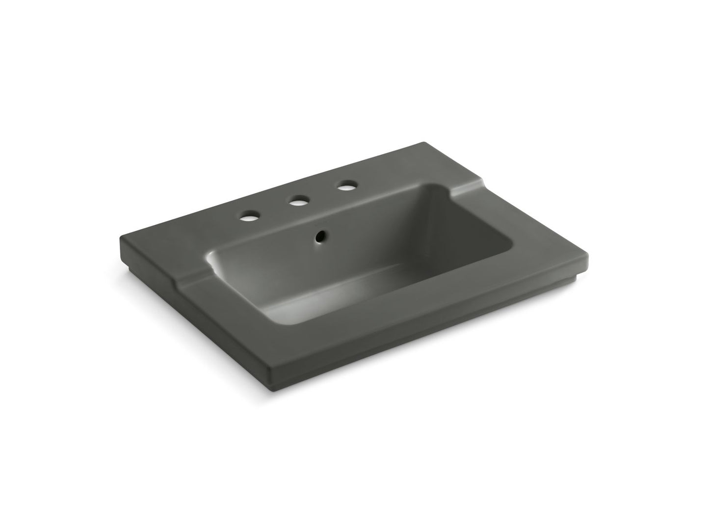 KOHLER K-2979-8-58 Tresham Vanity-Top Bathroom Sink With 8" Widespread Faucet Holes In Thunder Grey