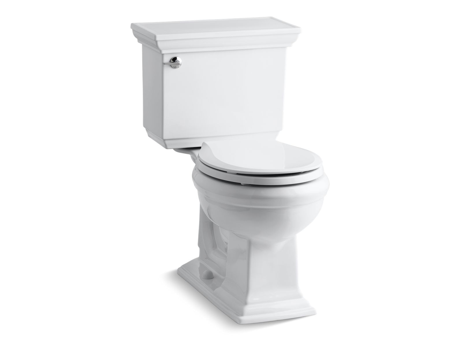 KOHLER K-3933-U-0 Memoirs Stately Two-Piece Round-Front Toilet, 1.28 Gpf - White