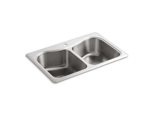 KOHLER K-3369-1-NA Staccato 33" Top-Mount Double-Bowl Kitchen Sink