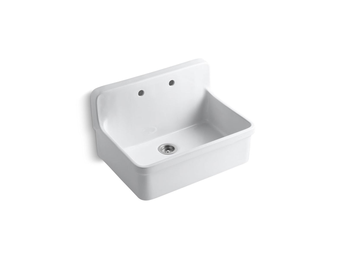 KOHLER K-12700-0 Gilford 30" Top-/Wall-Mount Single-Bowl Farmhouse Kitchen Sink - White