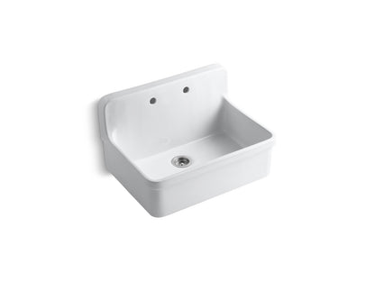 KOHLER K-12700-0 Gilford 30" top-/wall-mount single-bowl farmhouse kitchen sink - White