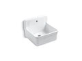 KOHLER K-12784-0 Gilford 24" X 22" Bracket-Mount Scrub-Up/Plaster Sink With Single Faucet Hole - White