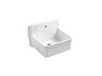 KOHLER K-12784-0 Gilford 24" X 22" Bracket-Mount Scrub-Up/Plaster Sink With Single Faucet Hole - White