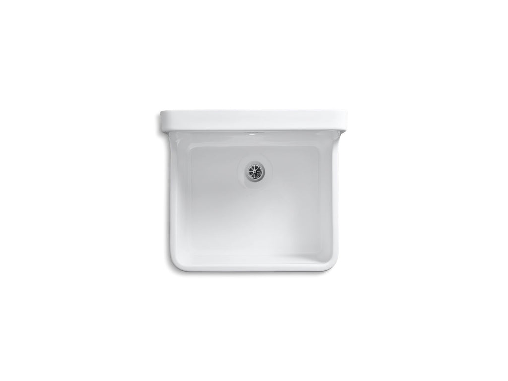 KOHLER K-12784-0 Gilford 24" X 22" Bracket-Mount Scrub-Up/Plaster Sink With Single Faucet Hole - White