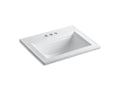 KOHLER K-2337-4-0 Memoirs Stately 22-3/4" Rectangular Drop-In Bathroom Sink - White