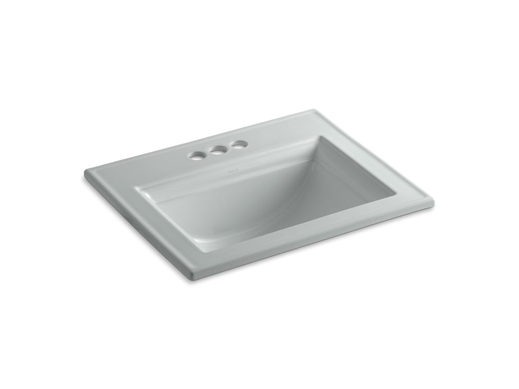 KOHLER K-2337-4-95 Memoirs Stately 22-3/4" Rectangular Drop-In Bathroom Sink - Ice Grey