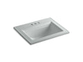 KOHLER K-2337-4-95 Memoirs Stately 22-3/4" Rectangular Drop-In Bathroom Sink - Ice Grey