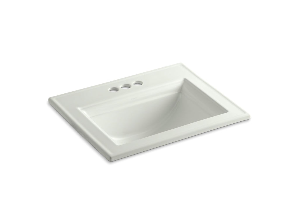 KOHLER K-2337-4-NY Memoirs Stately 22-3/4" Rectangular Drop-In Bathroom Sink - Dune
