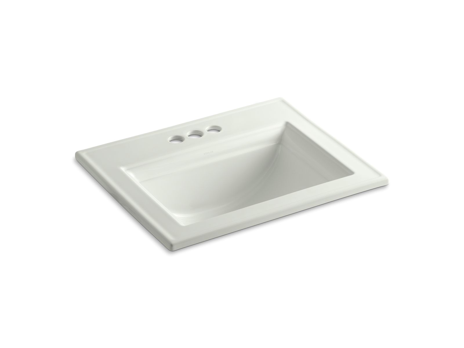 KOHLER K-2337-4-NY Memoirs Stately 22-3/4" Rectangular Drop-In Bathroom Sink - Dune