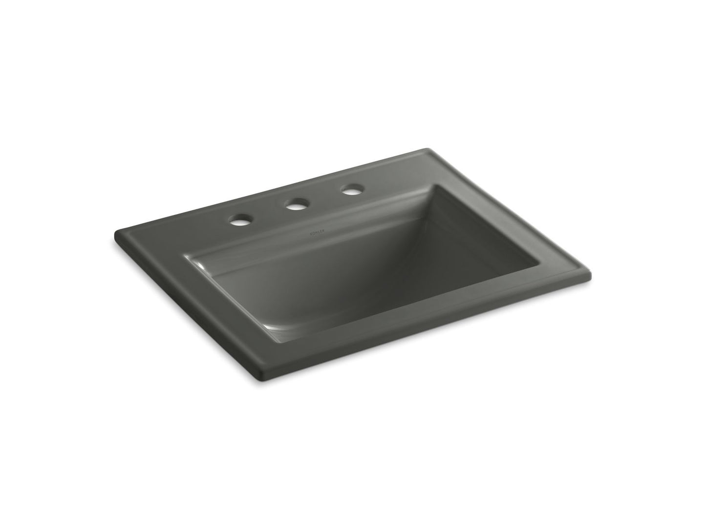 KOHLER K-2337-8-58 Memoirs Stately 22-3/4" Rectangular Drop-In Bathroom Sink In Thunder Grey