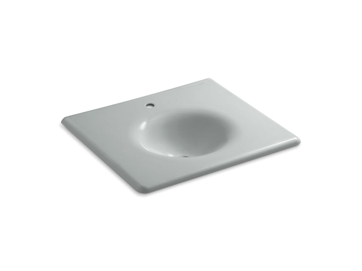 KOHLER K-3048-1-95 Iron/Impressions 25" Enameled Cast Iron Vanity Top With Integrated Round Sink In Ice Grey