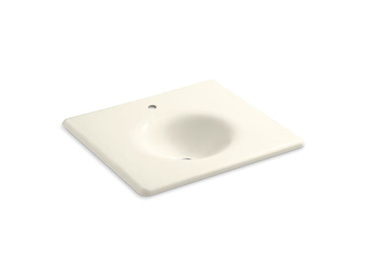 KOHLER K-3048-1-96 Iron/Impressions 25" Enameled Cast Iron Vanity Top With Integrated Round Sink In Biscuit