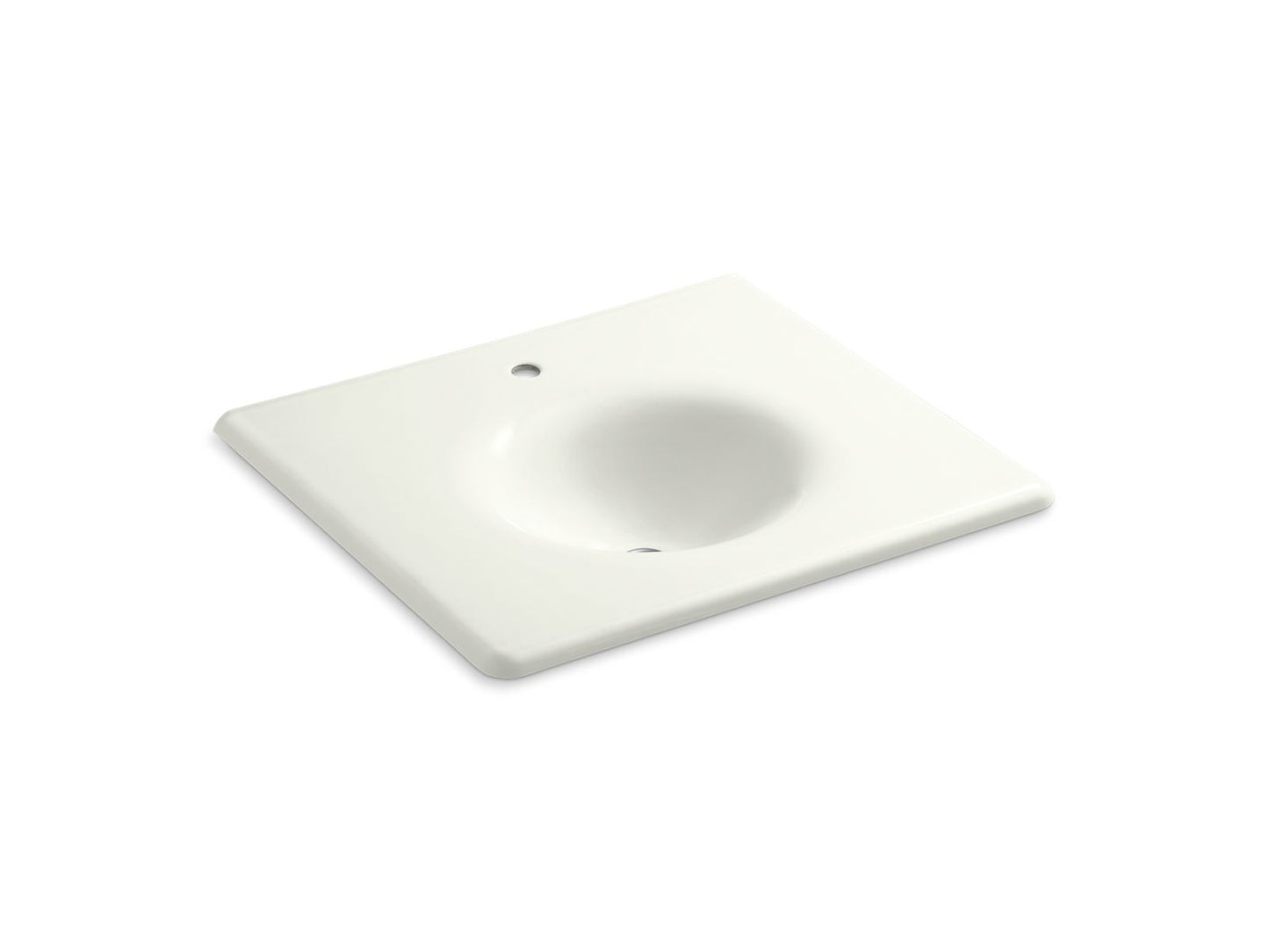 KOHLER K-3048-1-NY Iron/Impressions 25" Enameled Cast Iron Vanity Top With Integrated Round Sink In Dune