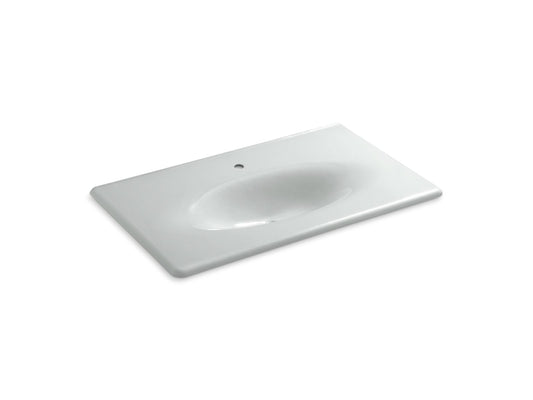 KOHLER K-3051-1-95 Iron/Impressions 37" Enameled Cast Iron Vanity Top With Integrated Oval Sink In Ice Grey