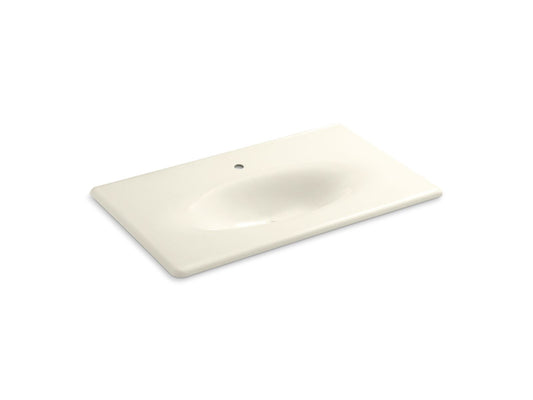 KOHLER K-3051-1-96 Iron/Impressions 37" Enameled Cast Iron Vanity Top With Integrated Oval Sink In Biscuit