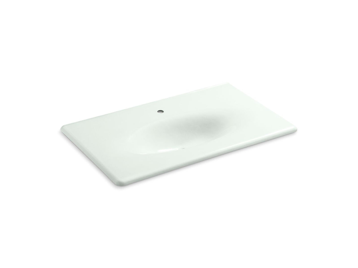 KOHLER K-3051-1-FF Iron/Impressions 37" Enameled Cast Iron Vanity Top With Integrated Oval Sink In Sea Salt