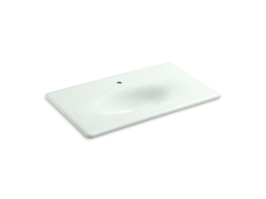 KOHLER K-3051-1-FF Iron/Impressions 37" Enameled Cast Iron Vanity Top With Integrated Oval Sink In Sea Salt