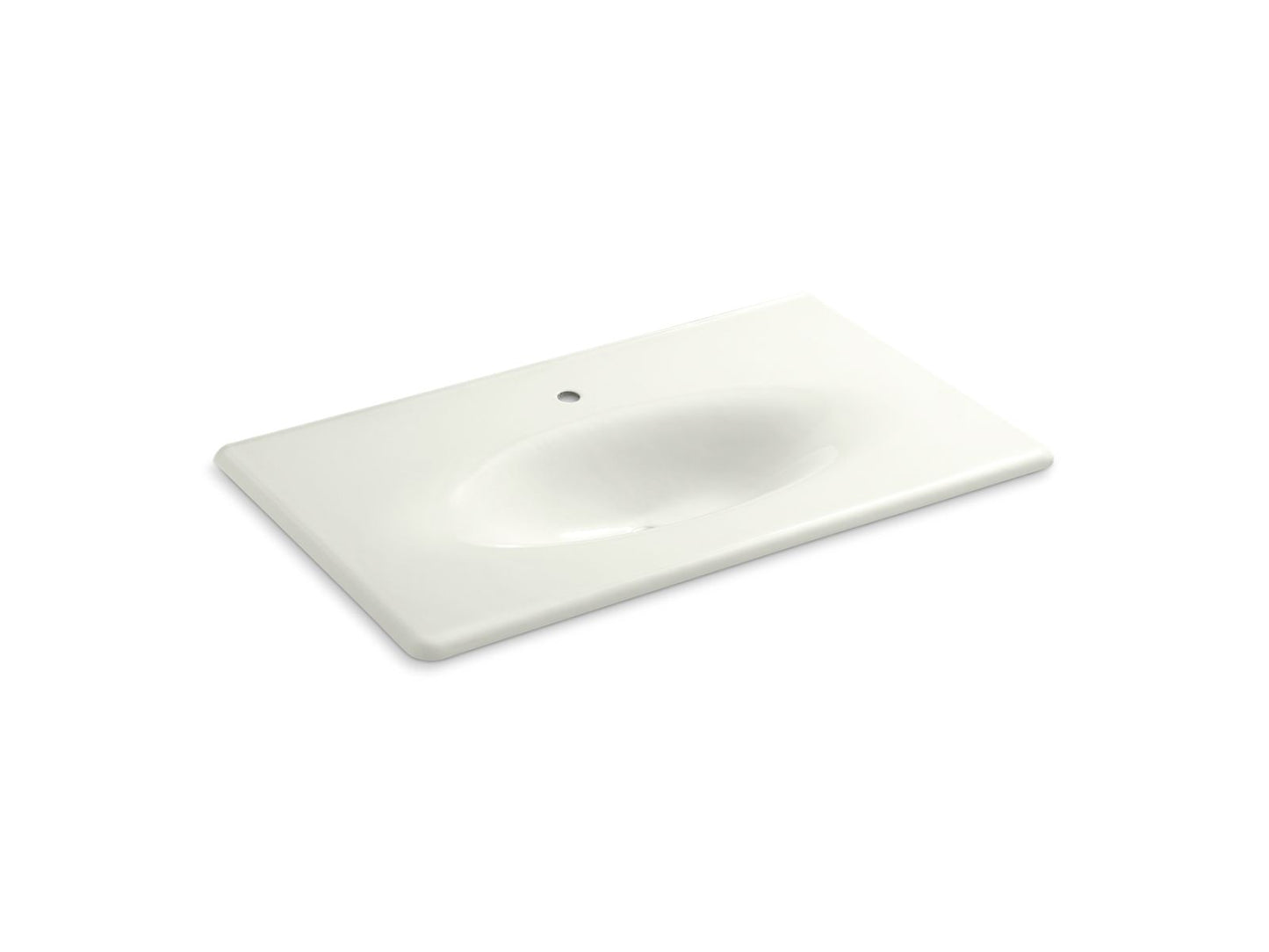 KOHLER K-3051-1-NY Iron/Impressions 37" Enameled Cast Iron Vanity Top With Integrated Oval Sink In Dune