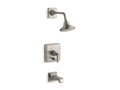 KOHLER K-T13133-4A-BN Pinstripe Pure Rite-Temp Bath And Shower Trim Kit With Push-Button Diverter And Lever Handle, 2.5 Gpm - Vibrant Brushed Nickel