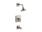 KOHLER K-T13133-4A-BN Pinstripe Pure Rite-Temp Bath And Shower Trim Kit With Push-Button Diverter And Lever Handle, 2.5 Gpm - Vibrant Brushed Nickel
