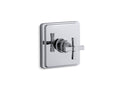 KOHLER K-TS13135-3A-CP Pinstripe Pure Rite-Temp Valve Trim With Cross Handle - Polished Chrome