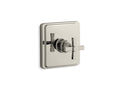 KOHLER K-TS13135-3A-SN Pinstripe Pure Rite-Temp Valve Trim With Cross Handle - Vibrant Polished Nickel