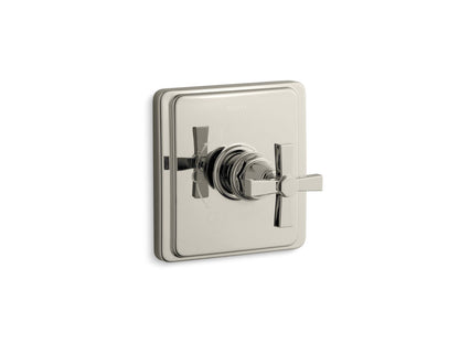 KOHLER K-TS13135-3A-SN Pinstripe Pure Rite-Temp valve trim with cross handle - Vibrant Polished Nickel