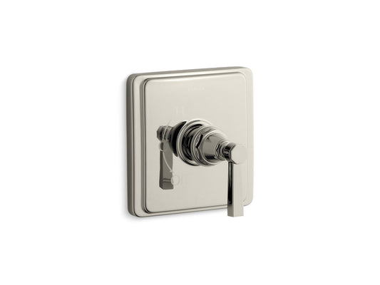 KOHLER K-TS13135-4A-SN Pinstripe Pure Rite-Temp Valve Trim With Lever Handle In Vibrant Polished Nickel