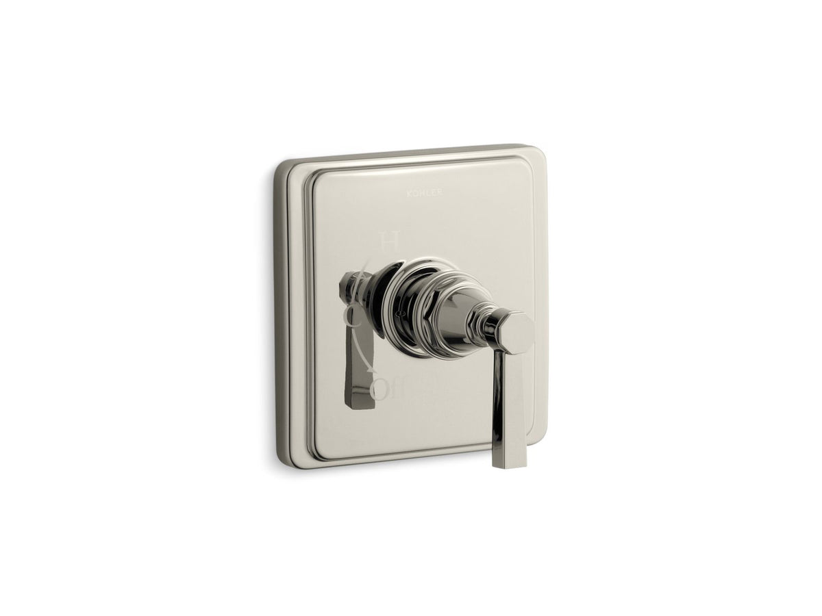 KOHLER K-TS13135-4A-SN Pinstripe Pure Rite-Temp Valve Trim With Lever Handle - Vibrant Polished Nickel