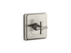 KOHLER K-T13173-3A-BN Pinstripe Pure Mastershower Temperature Control Valve Trim With Cross Handle - Vibrant Brushed Nickel