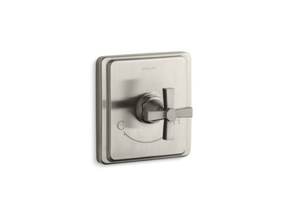 KOHLER K-T13173-3A-BN Pinstripe Pure MasterShower temperature control valve trim with Lever handle - Vibrant Brushed Nickel