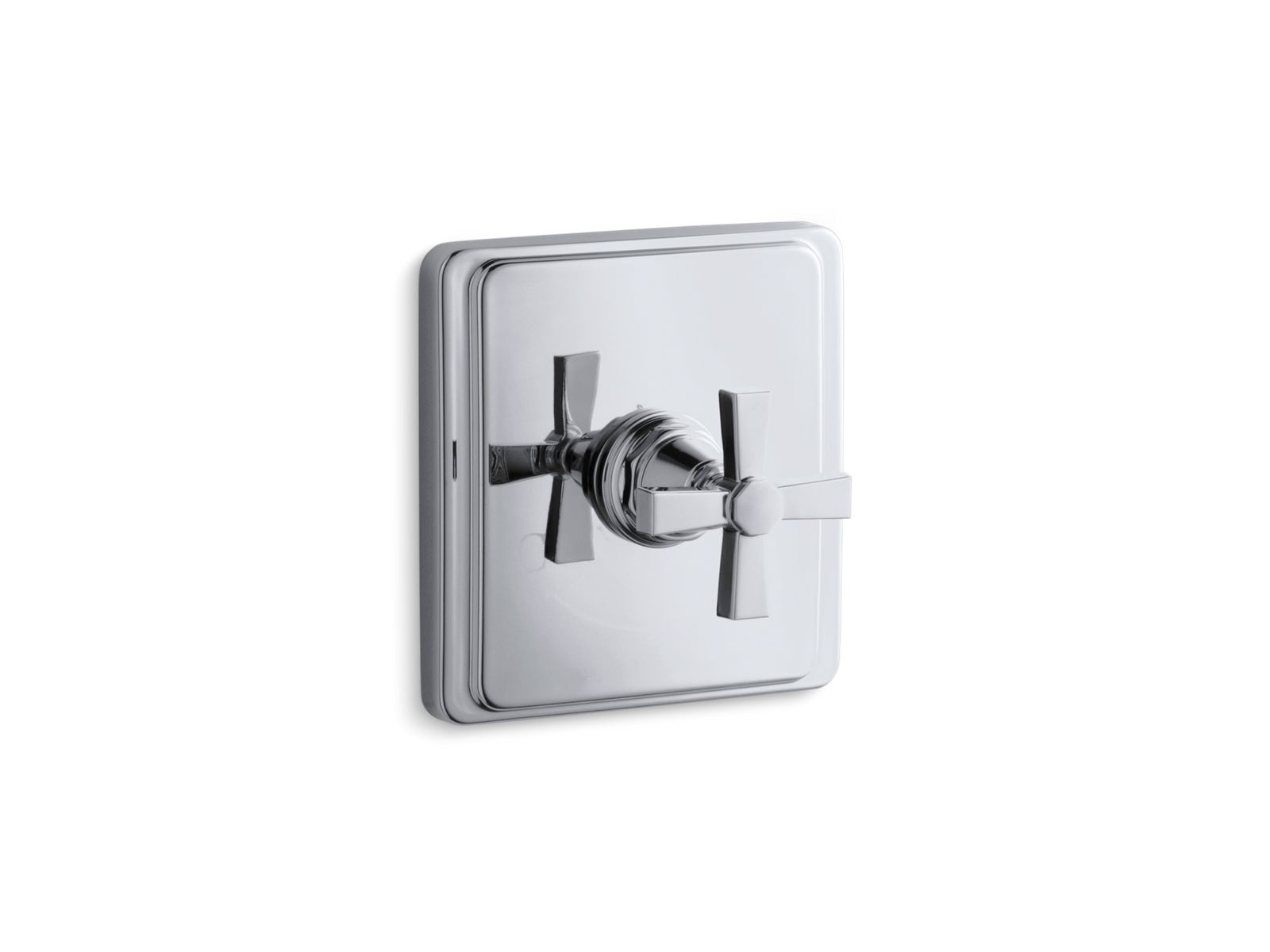 KOHLER K-T13173-3A-BN Pinstripe Pure Mastershower Temperature Control Valve Trim With Cross Handle - Vibrant Brushed Nickel