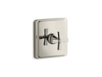 KOHLER K-T13173-3A-SN Pinstripe Pure Mastershower Temperature Control Valve Trim With Cross Handle - Vibrant Polished Nickel