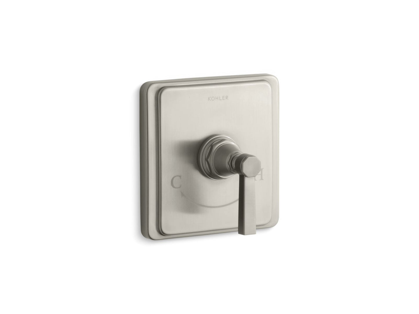 KOHLER K-T13173-4A-BN Pinstripe Mastershower Temperature Control Valve Trim With Lever Handle In Vibrant Brushed Nickel