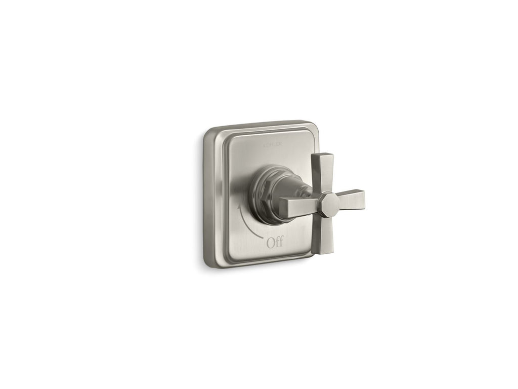 KOHLER K-T13174-3A-BN Pinstripe Pure Mastershower Volume Control Valve Trim With Cross Handle - Vibrant Brushed Nickel